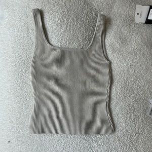 Aritzia Babaton Sculpt Knit Tank in Offwhite